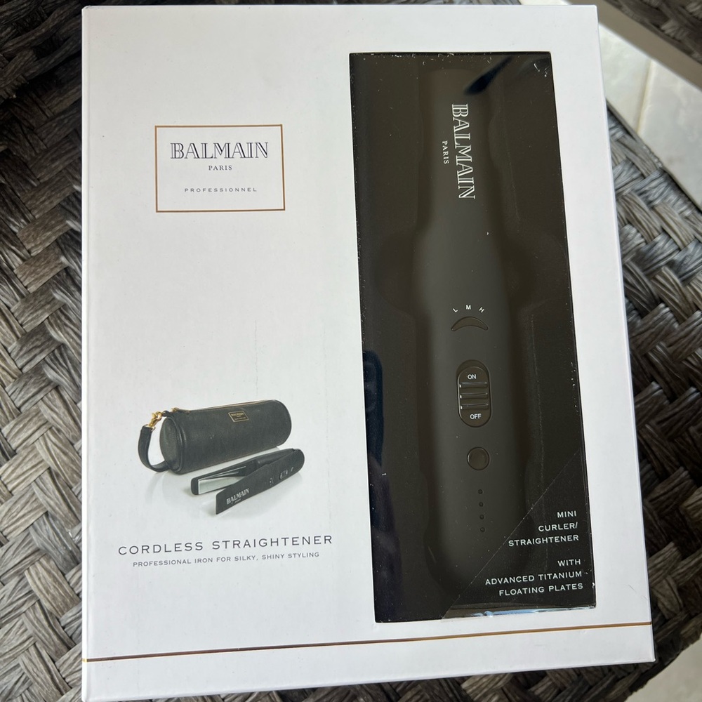 Balmain Cordless Straightener And Heat Resistant Pouch In Black Brand New $475
